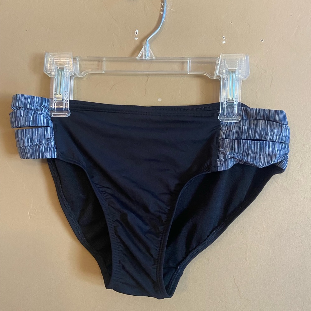 Athleta bikini bottoms Women’s small polyester black gray white